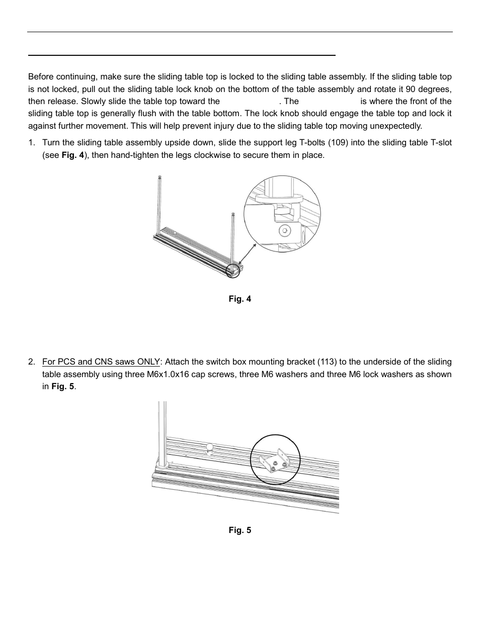 Mounting the sliding table attachment to your saw | SawStop Sliding Crosscut Table User Manual | Page 10 / 21