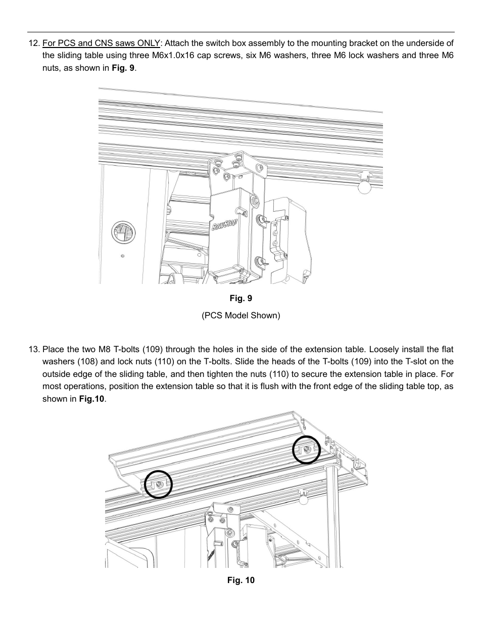 SawStop Sliding Crosscut Table User Manual | Page 13 / 21