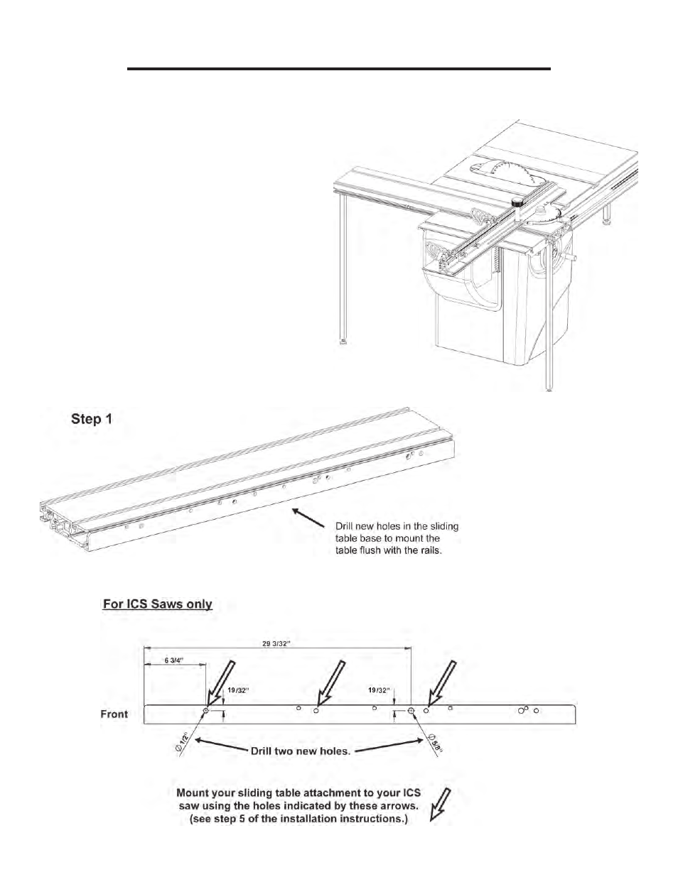 Alternative mounting instructions | SawStop Sliding Crosscut Table User Manual | Page 3 / 21