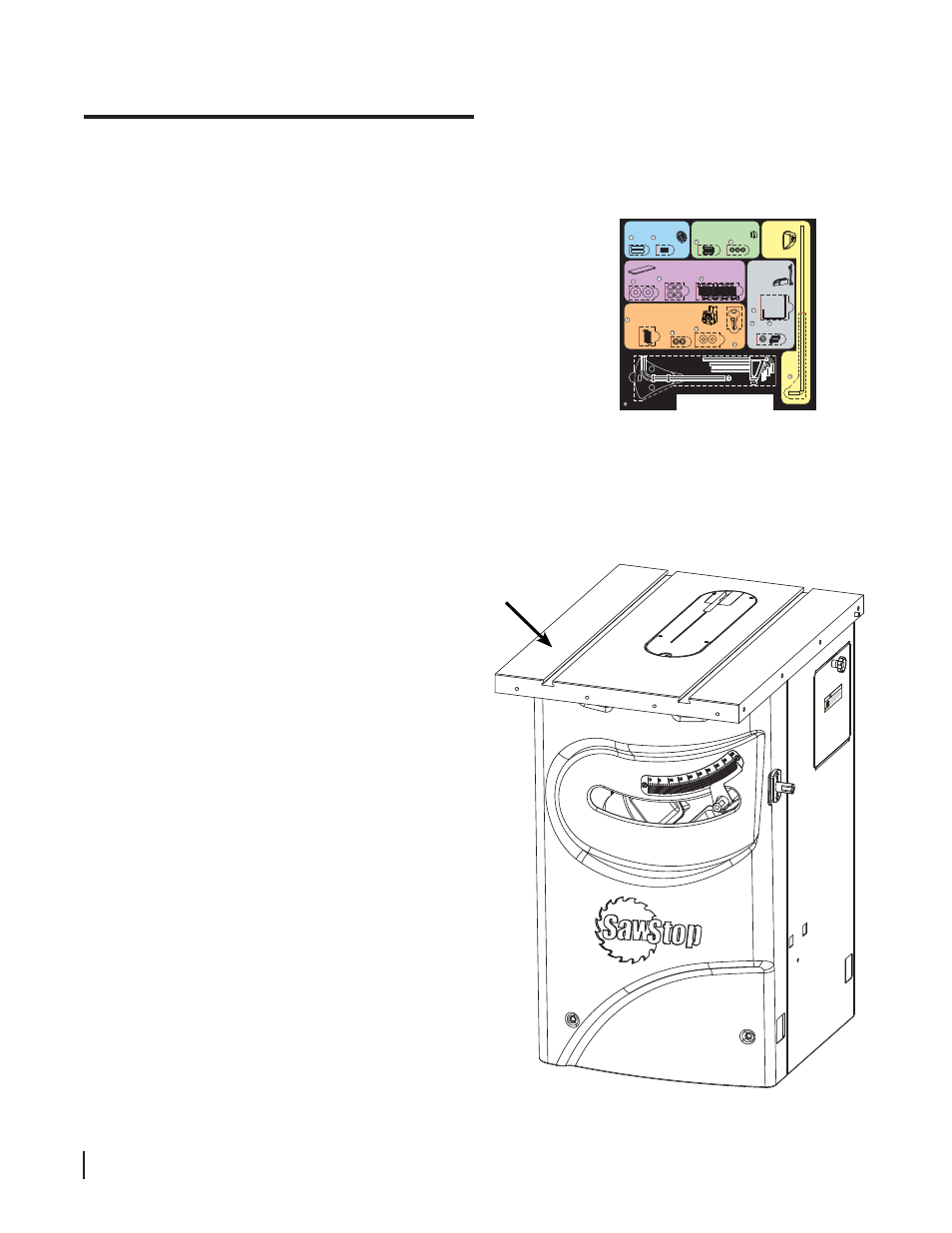 Assembling your saw, Wipe the table top with a soft, clean cloth | SawStop 3.0HP User Manual | Page 18 / 123