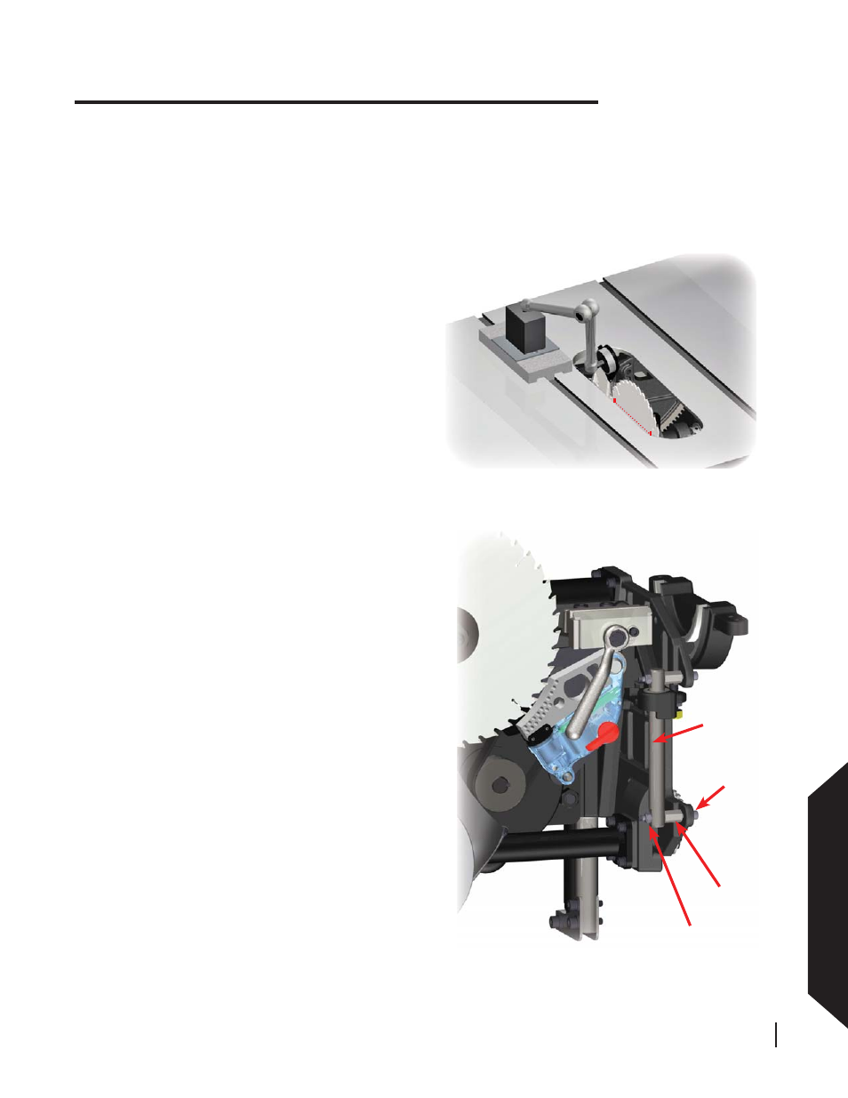 Making adjustments to your saw, Adjusting y our saw | SawStop 3.0HP User Manual | Page 73 / 123