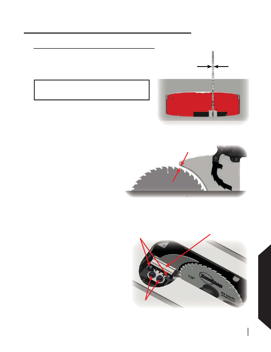 Making adjustments to your saw, Adjusting y our saw | SawStop 3.0HP User Manual | Page 79 / 123