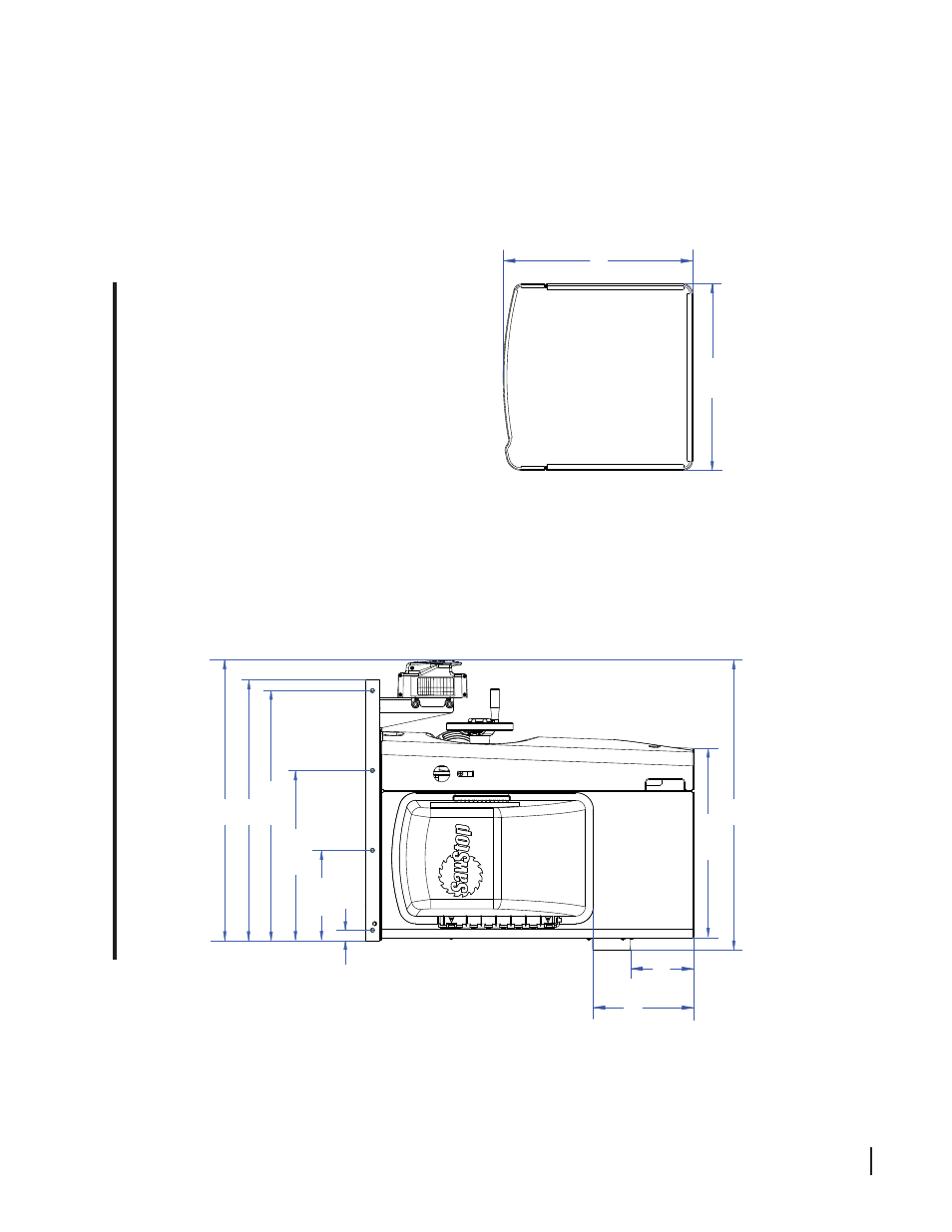 Professional cabinet saw dimensions, Left side v iew footprint | SawStop 3.0HP User Manual | Page 95 / 123