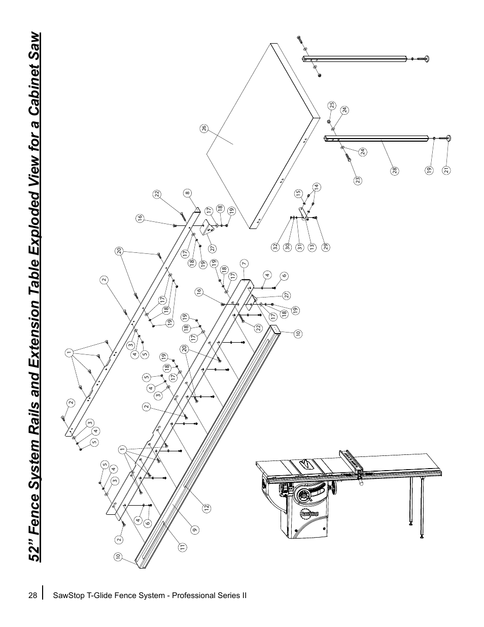 SawStop T-Glide Fence System User Manual | Page 30 / 36