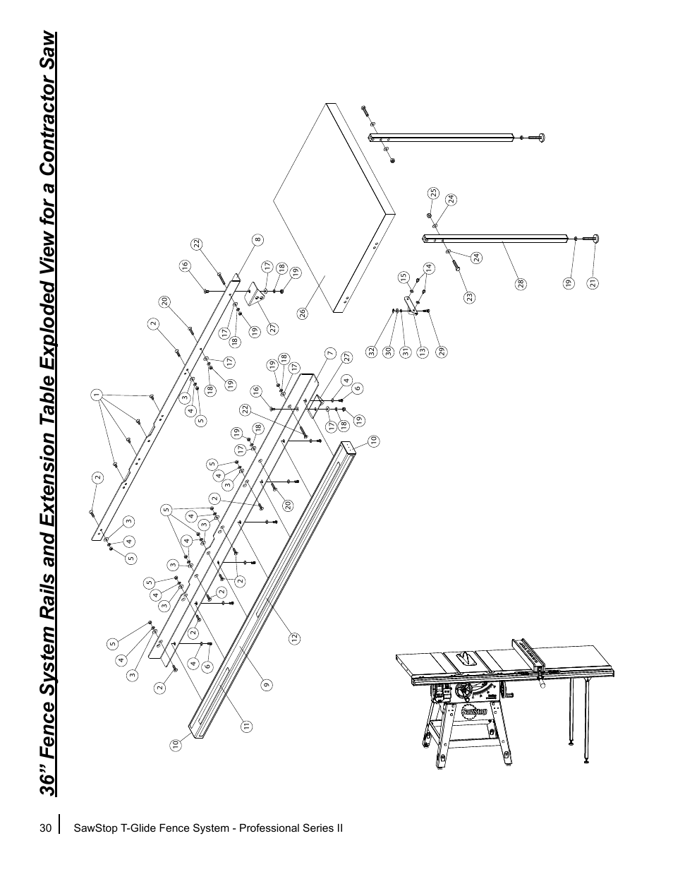 SawStop T-Glide Fence System User Manual | Page 32 / 36