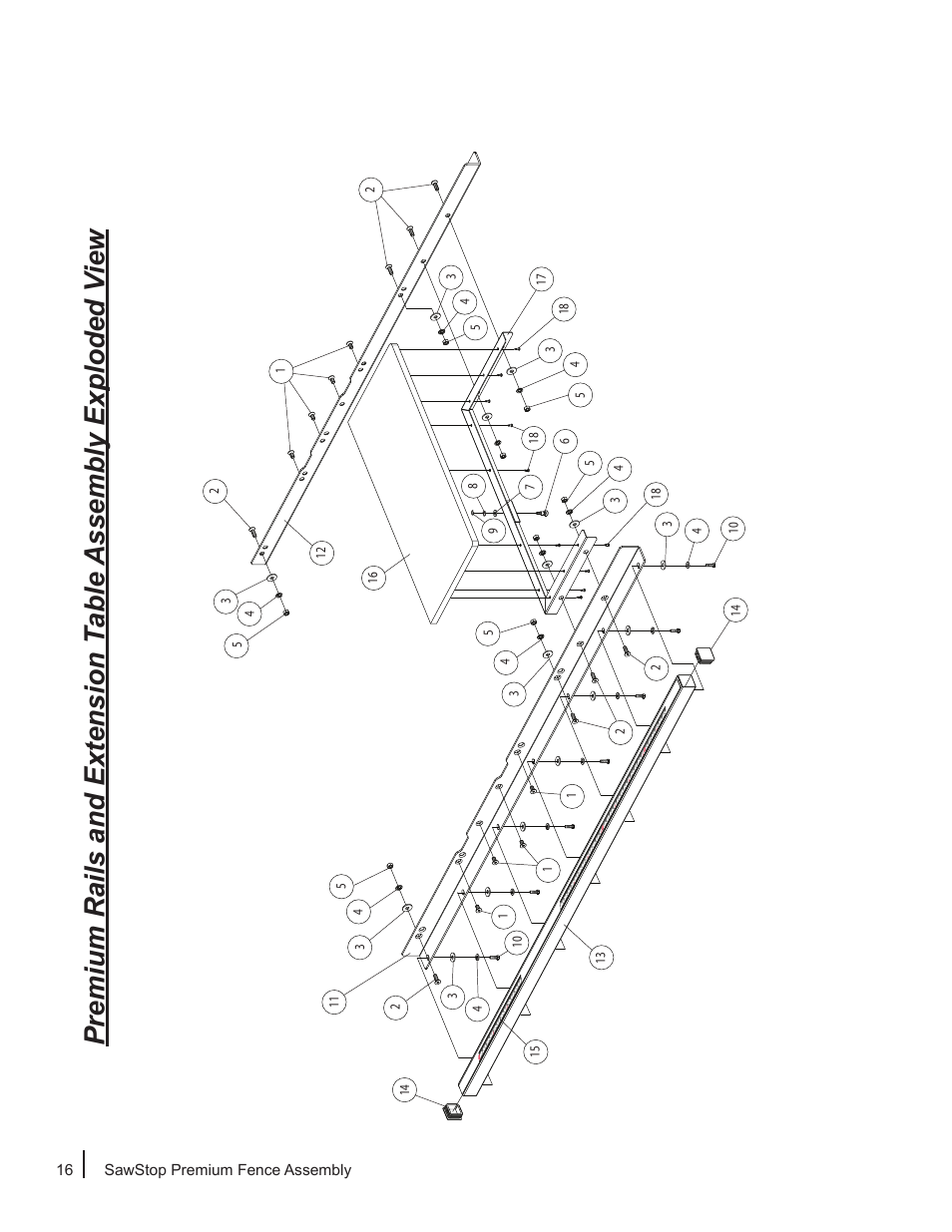 16 sawstop premium fence assembly | SawStop Premium Fence Assembly User Manual | Page 18 / 20