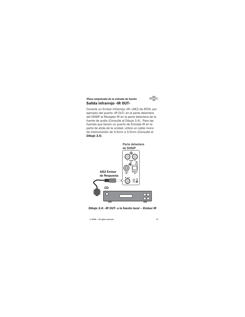 Salida infrarrojo «ir out | ATON Source Input Wall PlateWallplate DHSIP User Manual | Page 39 / 48