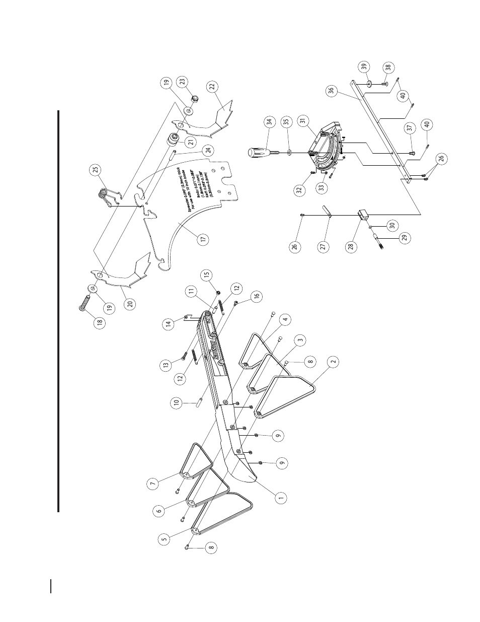 Blade guard and miter gauge exploded v iew | SawStop 1.75HP User Manual | Page 112 / 123