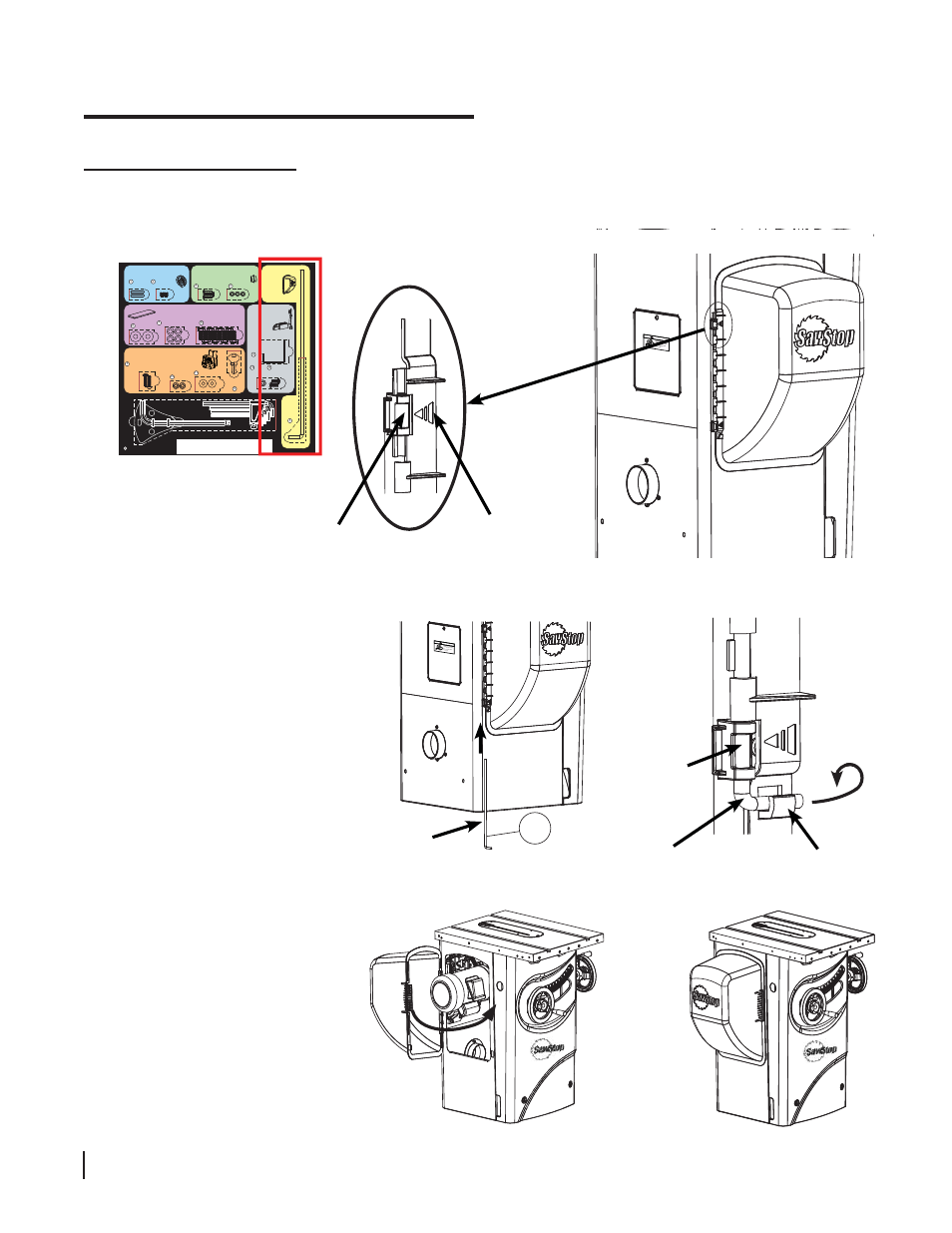 Assembling your saw, Installing the motor cover, 22 sawstop 10” professional cabinet saw | Fig. 22 | SawStop 1.75HP User Manual | Page 24 / 123