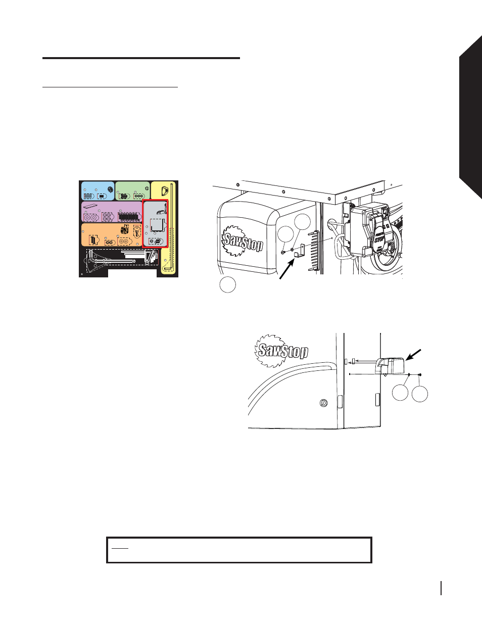 Assembling your saw, Assembling y our saw, Mounting the accessory holders | Sawstop 10” professional cabinet saw 25, Fig. 31, Fig. 30, Accessory tool holder, Blade wrench holder | SawStop 1.75HP User Manual | Page 27 / 123