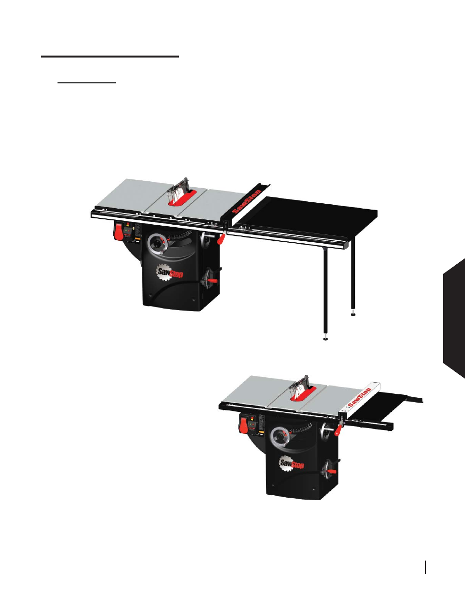Using your saw, Using y our saw | SawStop 1.75HP User Manual | Page 55 / 123