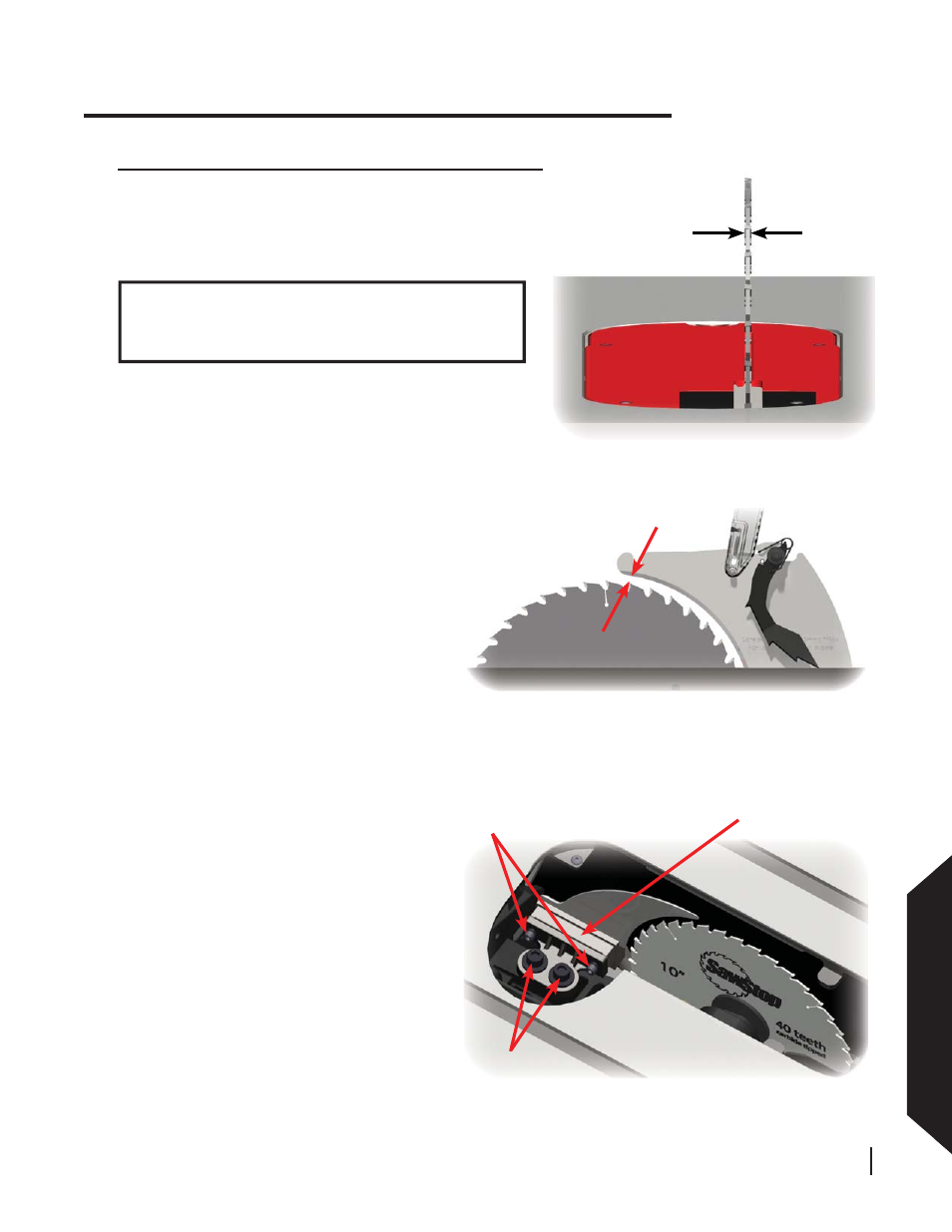 Making adjustments to your saw, Adjusting y our saw | SawStop 1.75HP User Manual | Page 81 / 123