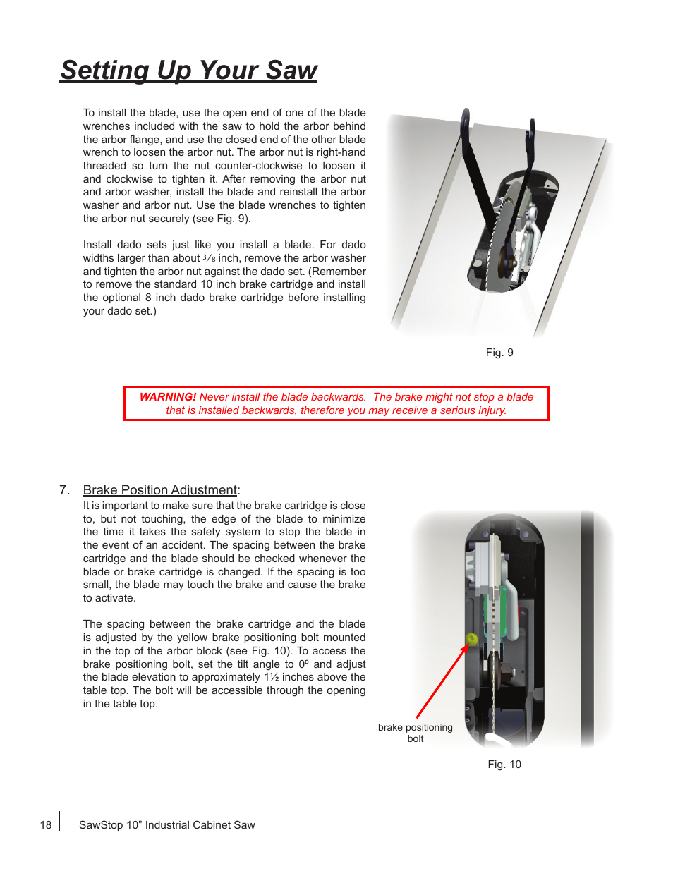 Setting up your saw | SawStop ICS73600 User Manual | Page 20 / 110