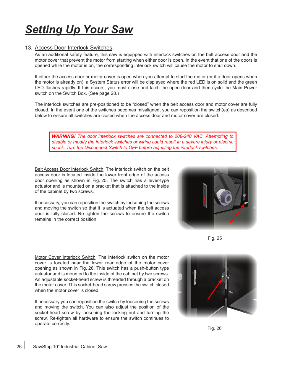 Setting up your saw | SawStop ICS73600 User Manual | Page 28 / 110