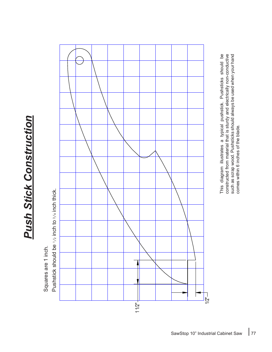 Push stick construction | SawStop ICS73600 User Manual | Page 79 / 110