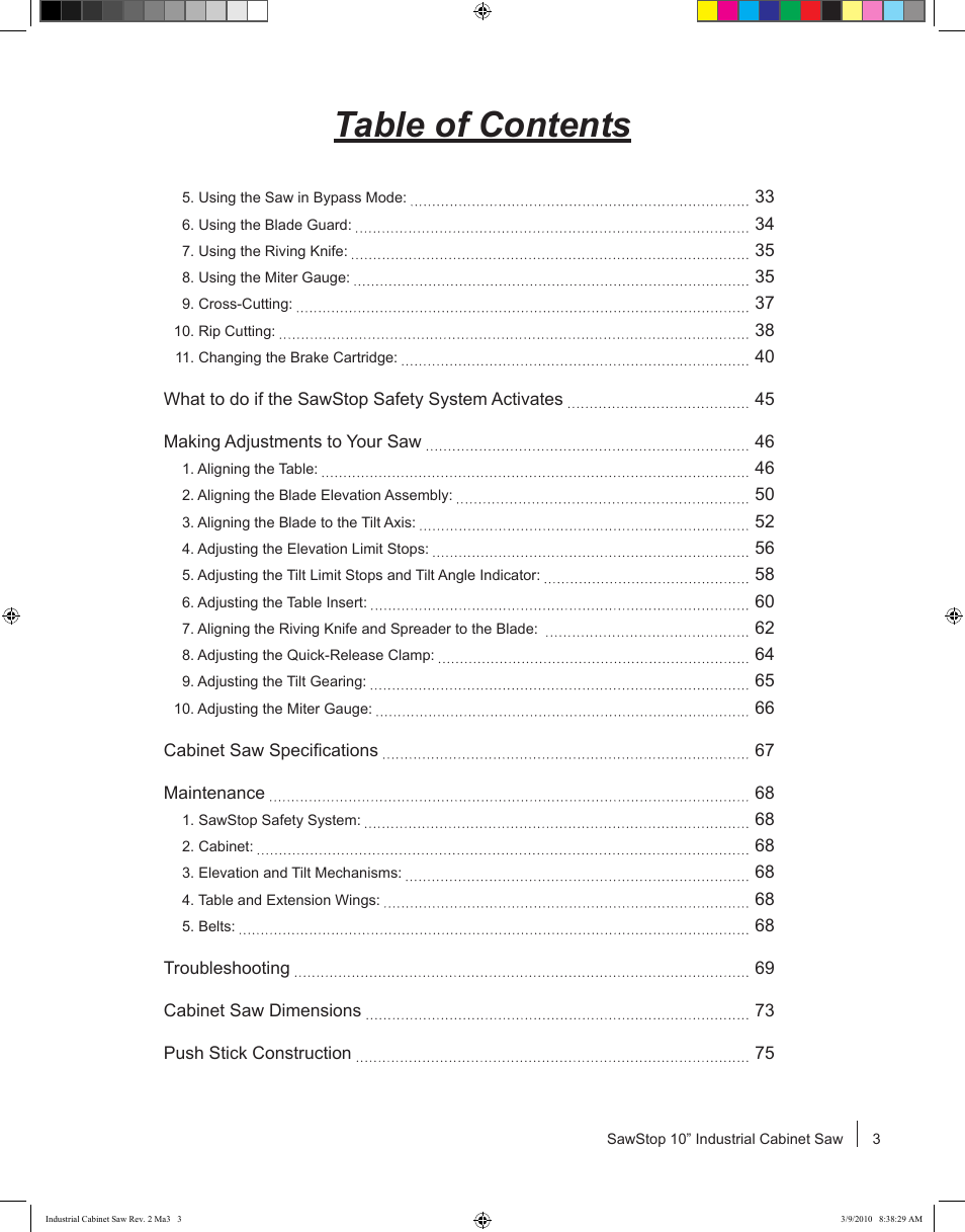 SawStop ICS73600 User Manual | Page 5 / 108