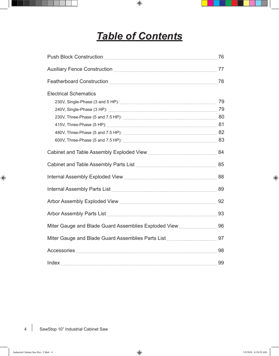 SawStop ICS73600 User Manual | Page 6 / 108