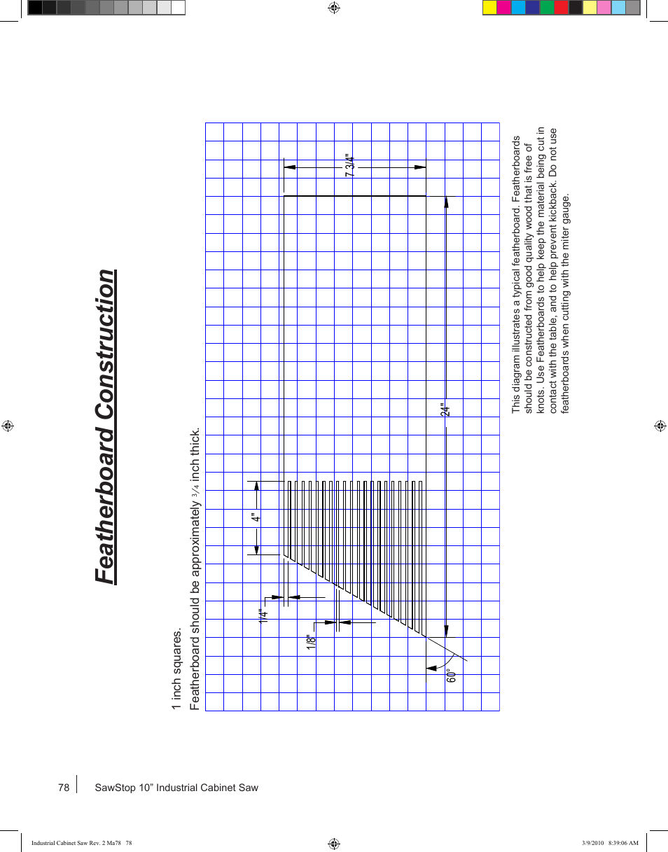 Featherboard construction | SawStop ICS73600 User Manual | Page 80 / 108