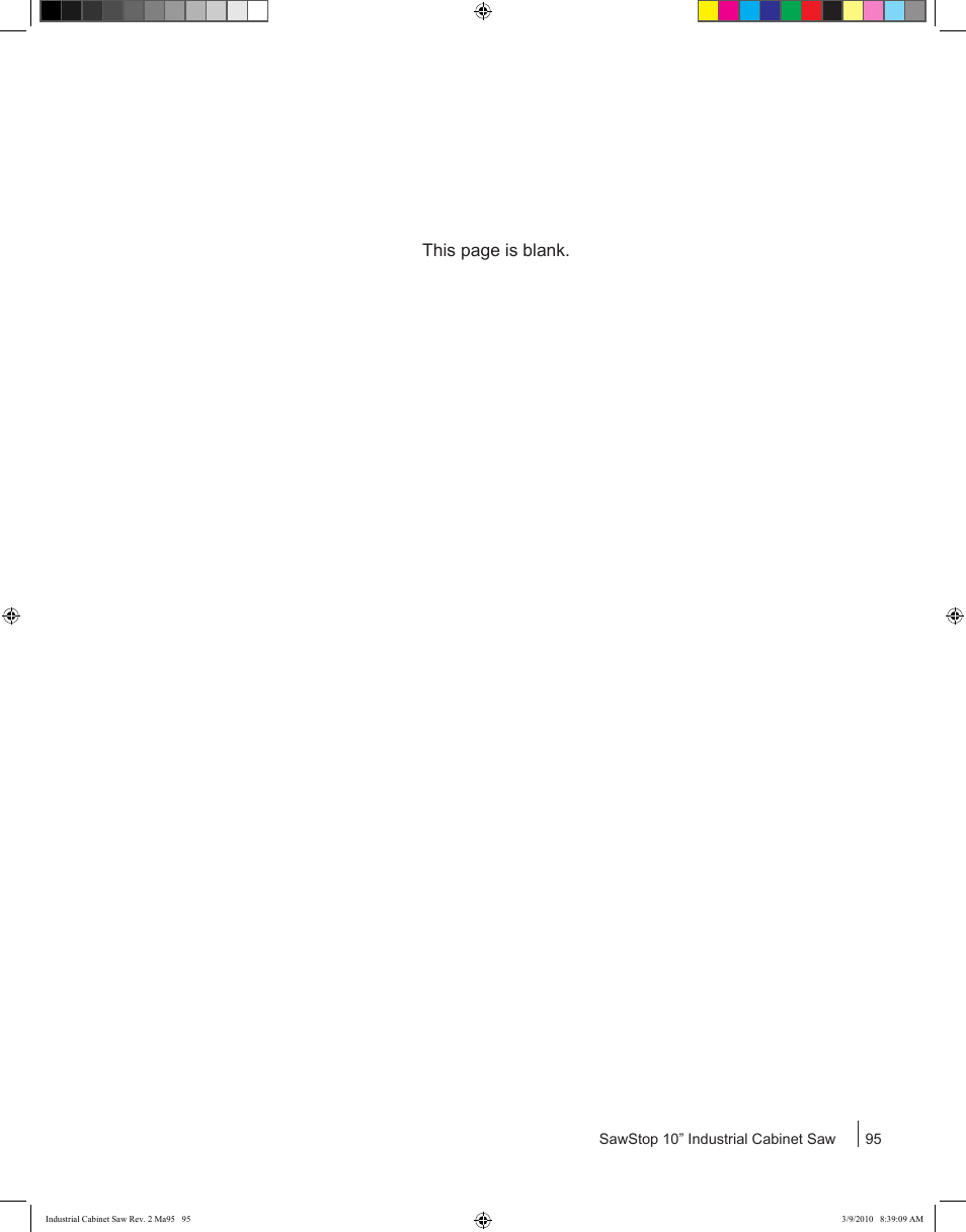 This page is blank | SawStop ICS73600 User Manual | Page 97 / 108