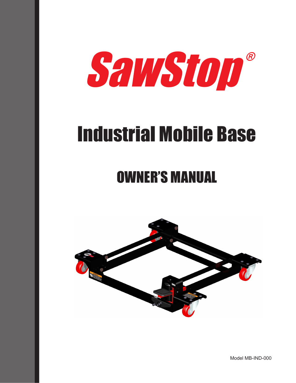 SawStop Industrial Mobile Base User Manual | 8 pages