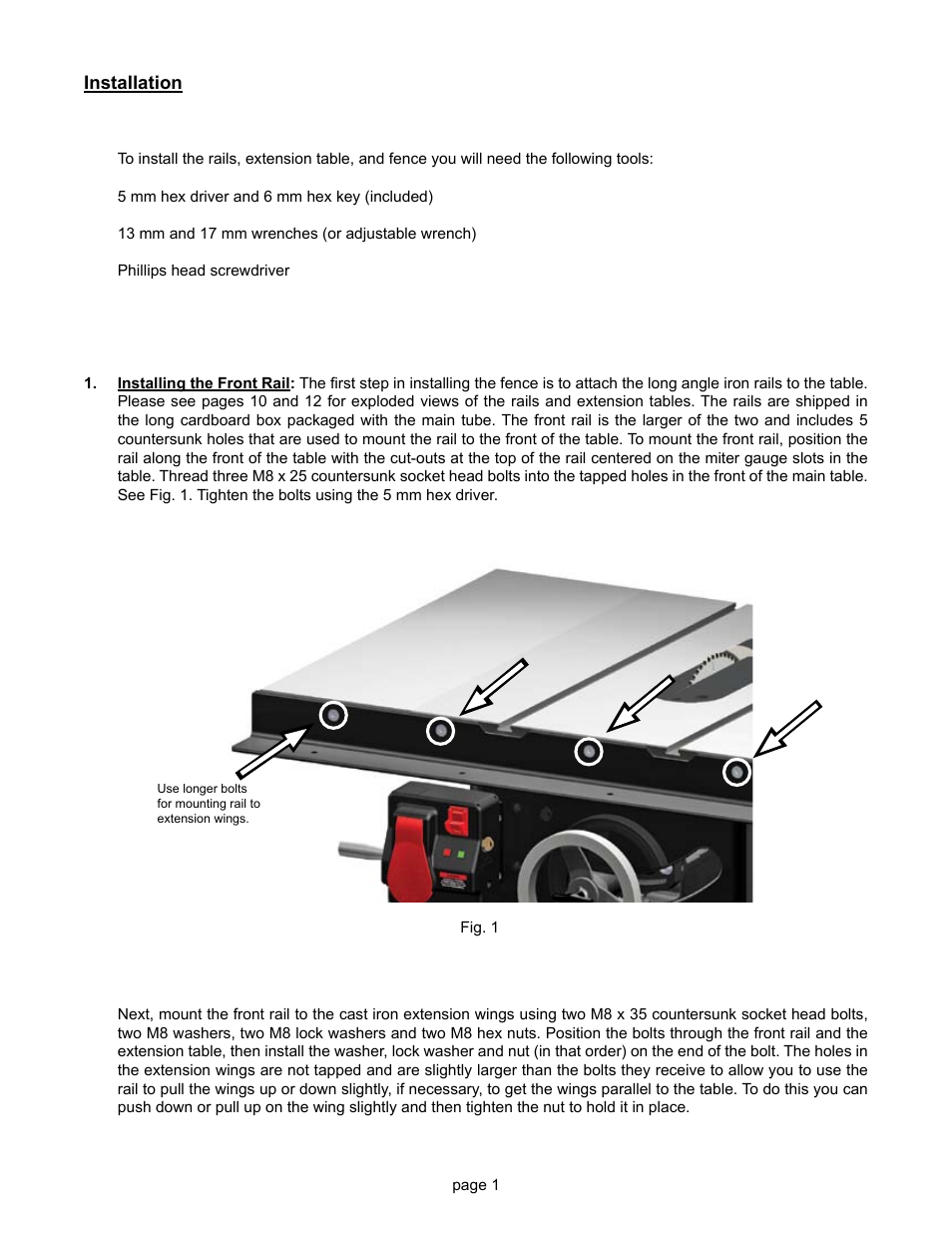 SawStop T-Glide Fence System User Manual | Page 3 / 18