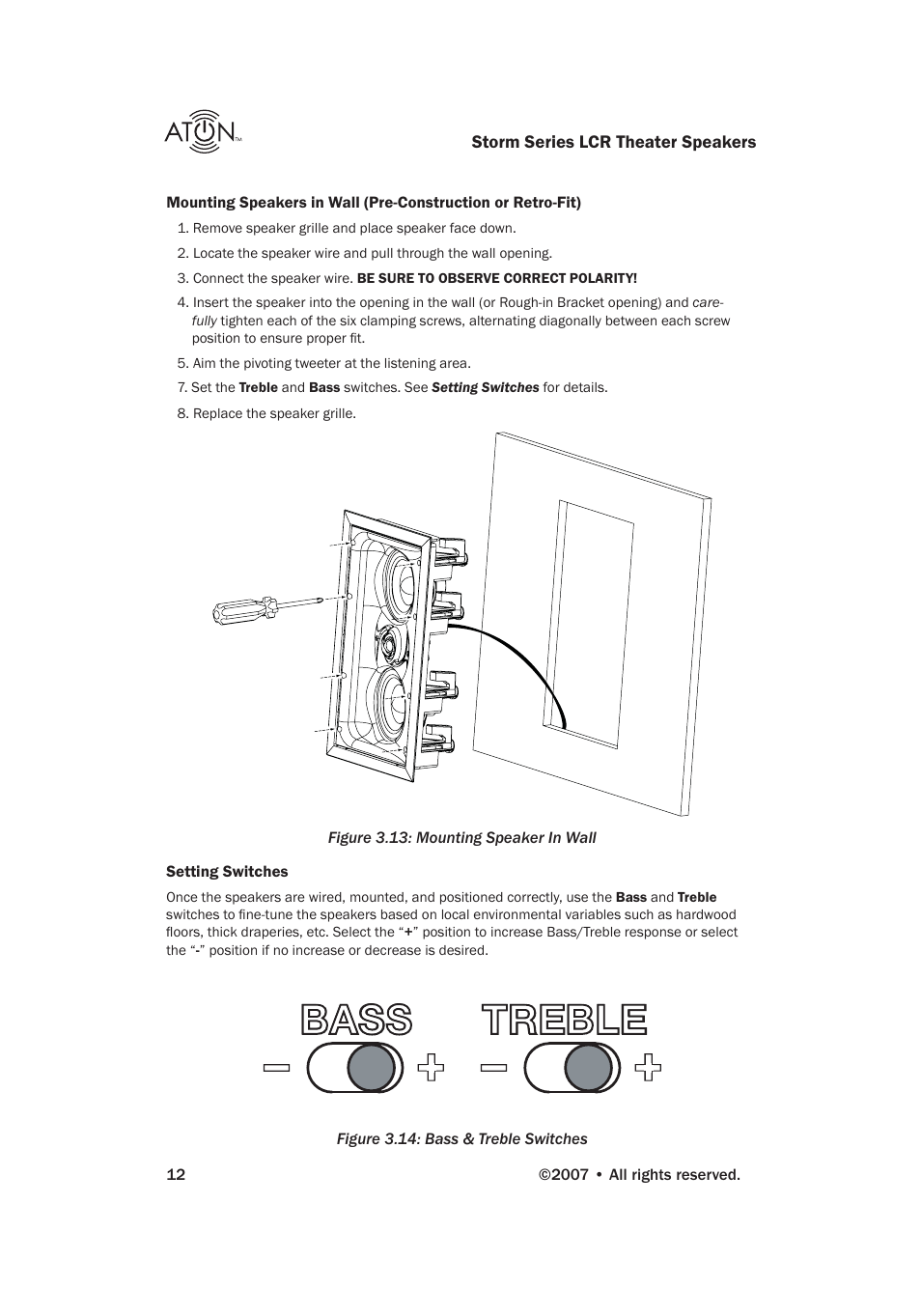 Bass, Bass treble treble | ATON STORM A83C User Manual | Page 14 / 20