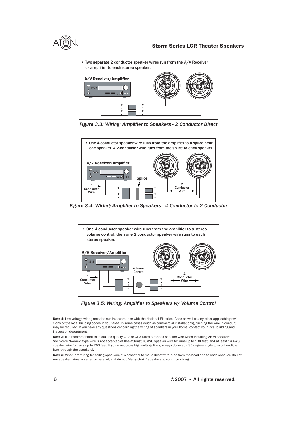 Storm series lcr theater speakers | ATON STORM A83C User Manual | Page 8 / 20