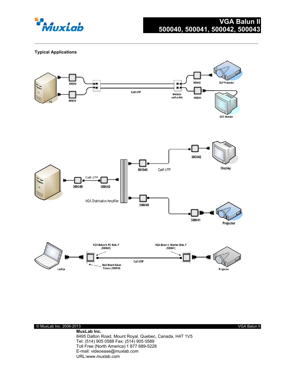 Muxlab VGA Balun II User Manual | Page 2 / 2