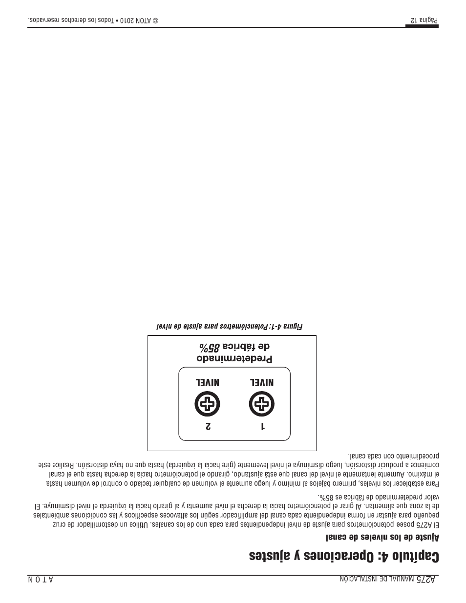 Capítulo 4: operaciones y ajustes | ATON A275 User Manual | Page 36 / 54