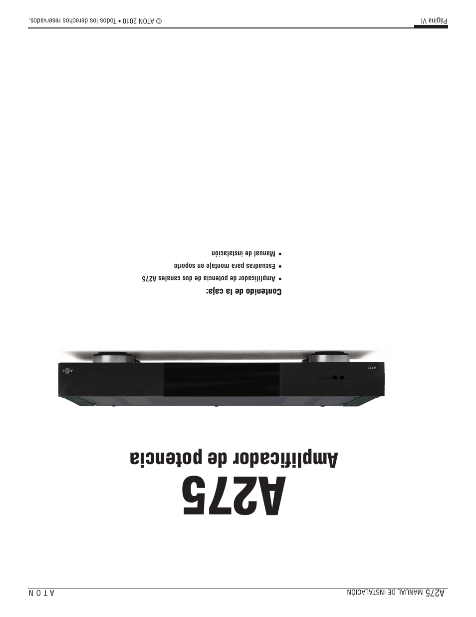 A275, Amplificador de potencia | ATON A275 User Manual | Page 48 / 54