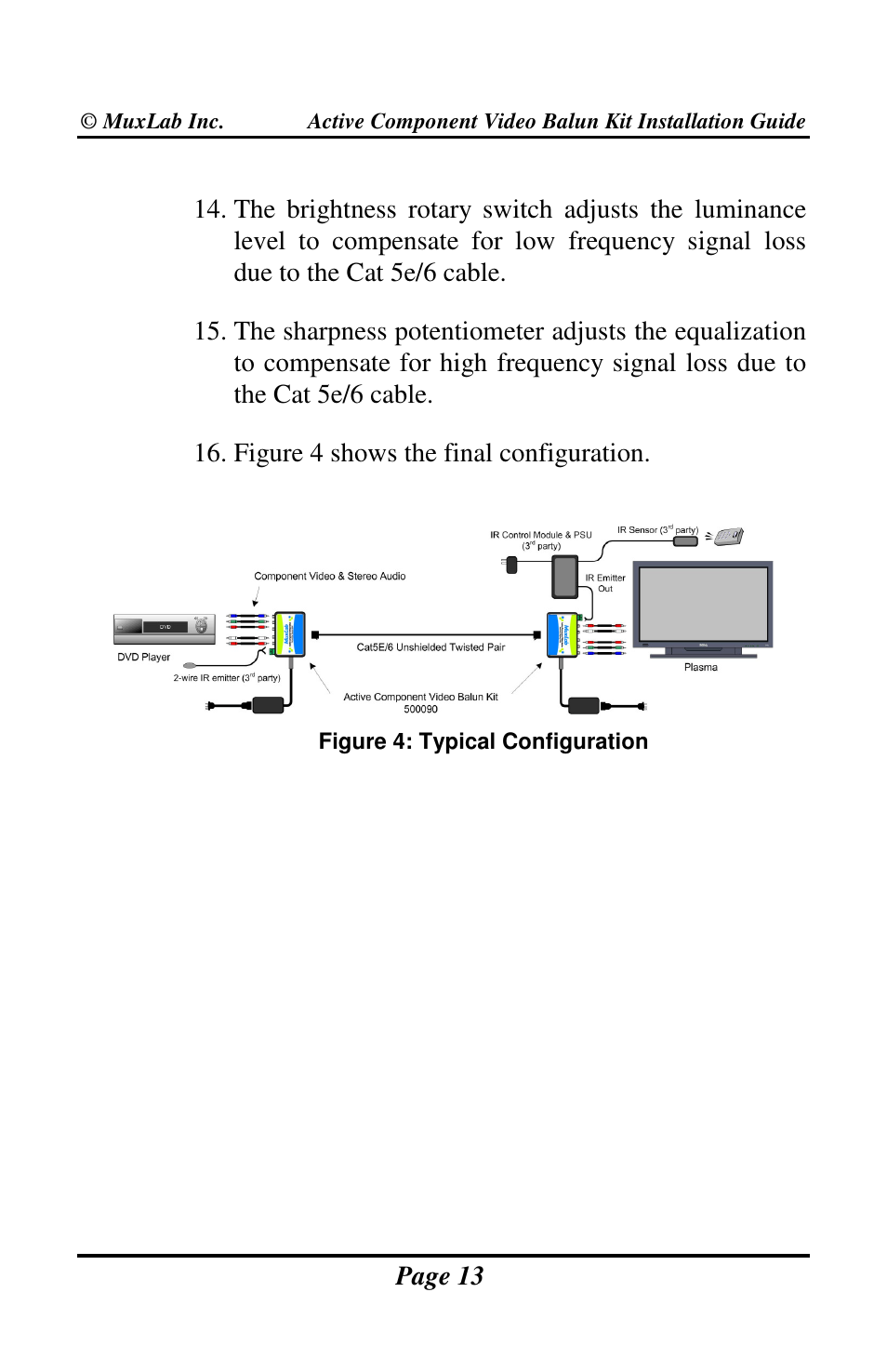Muxlab Active Component Video Balun Kit User Manual | Page 13 / 20