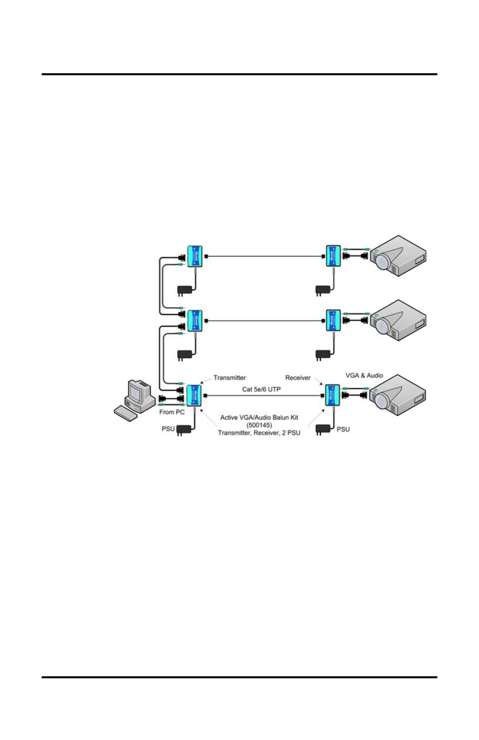 Cascadability | Muxlab Active VGA Audio Balun Kit User Manual | Page 18 / 24