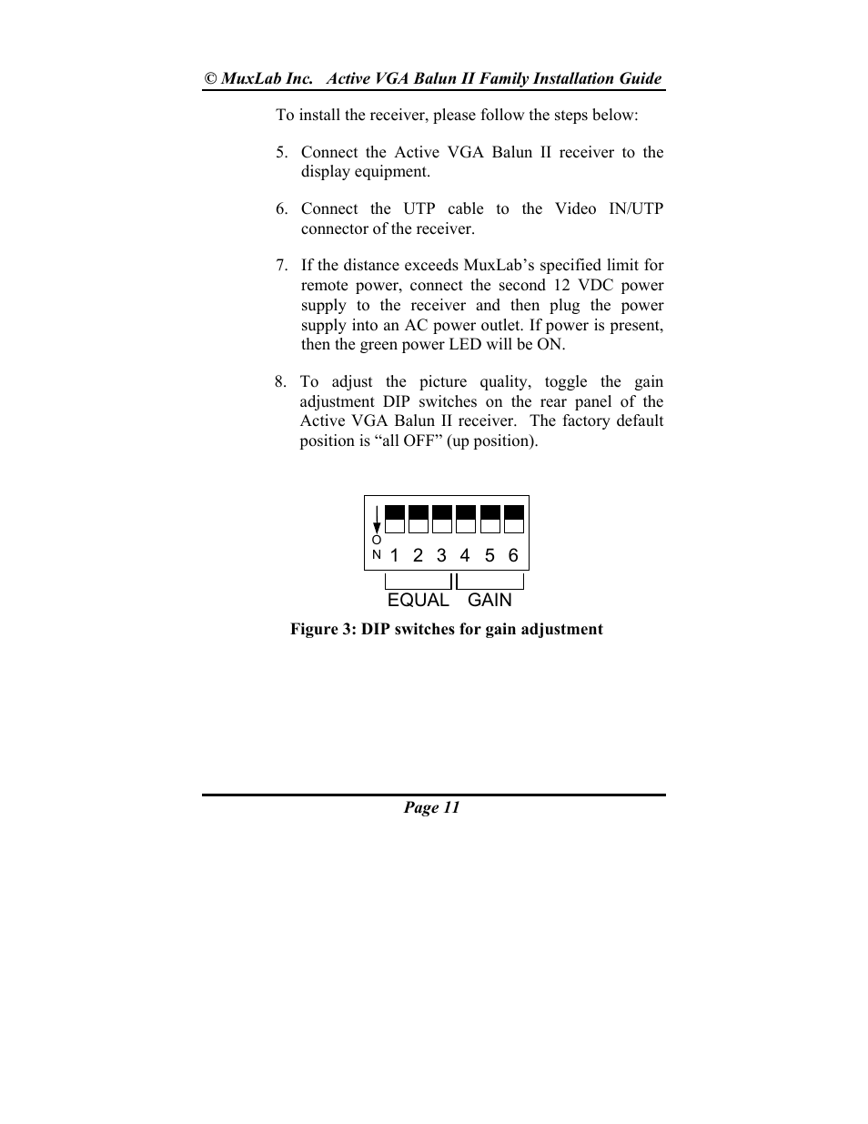 Muxlab Active VGA Balun II Kit User Manual | Page 11 / 20