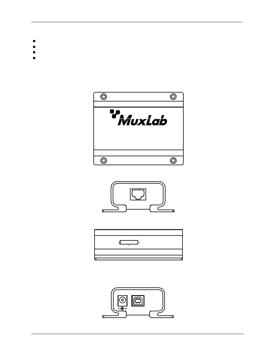Package contents, Physical diagram | Muxlab USB 2.0 4-Port Extender Kit User Manual | Page 3 / 8