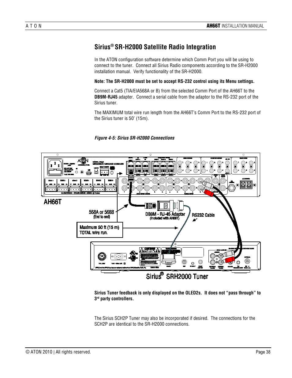 Sirius® sr-h2000 satellite radio integration, Sirius, Sr-h2000 satellite radio integration | ATON AH66T User Manual | Page 39 / 90