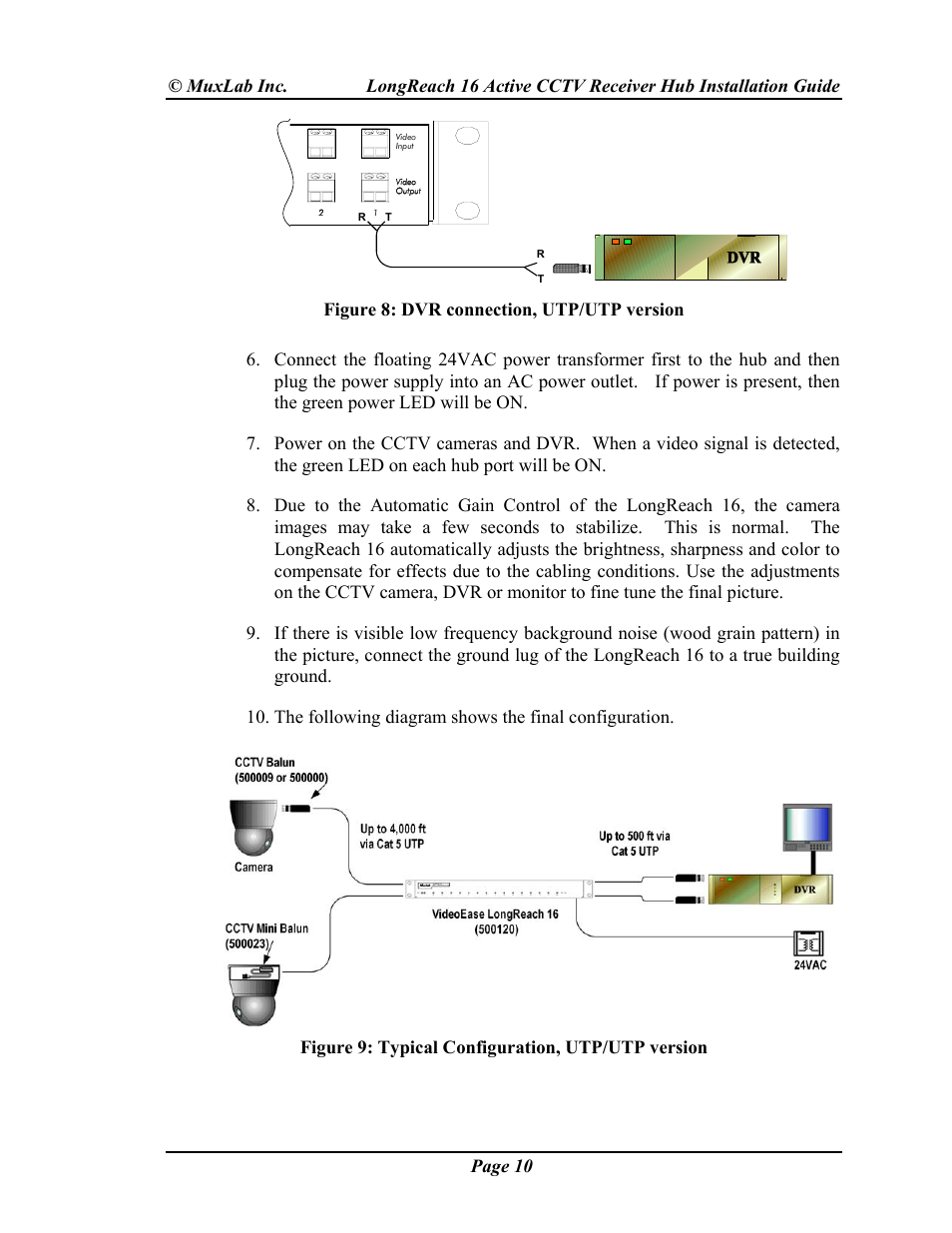 Muxlab LongReach 16 Active CCTV Hub User Manual | Page 10 / 16