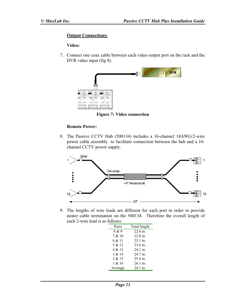 Muxlab Passive CCTV Hub Plus User Manual | Page 11 / 20