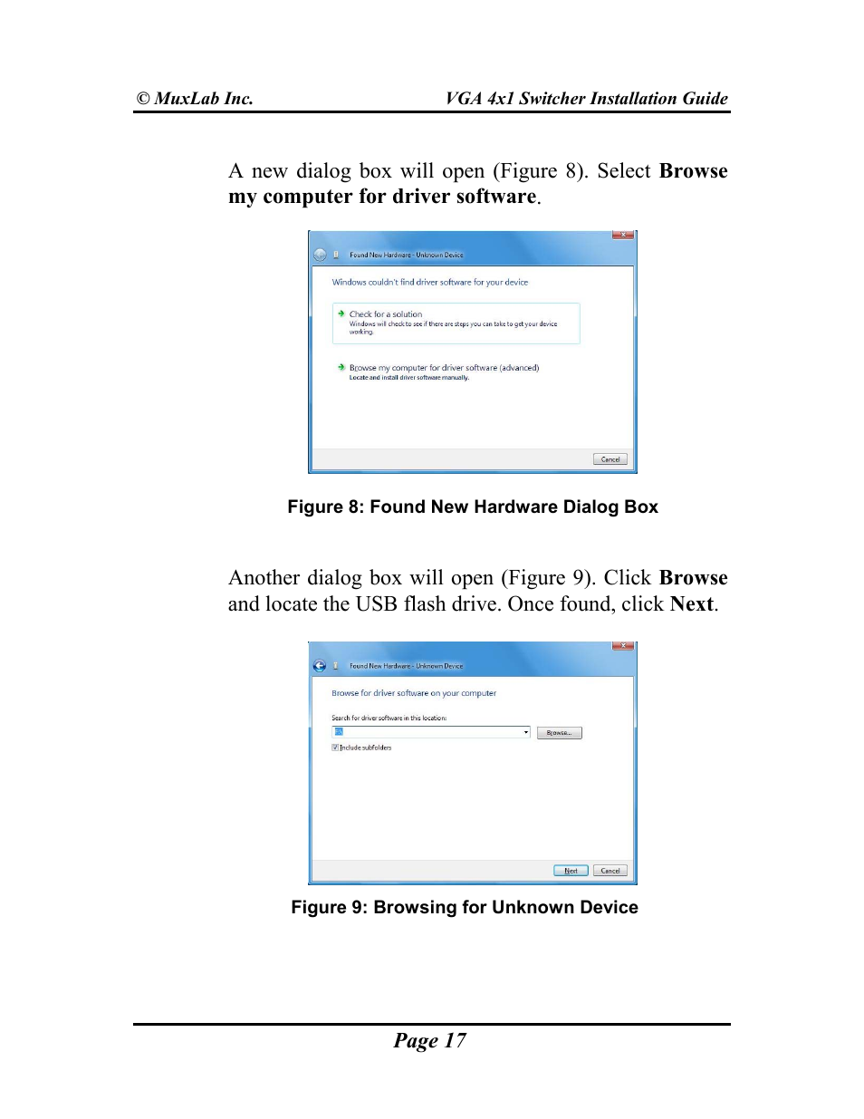 Muxlab VGA 4x1 Switcher User Manual | Page 17 / 32
