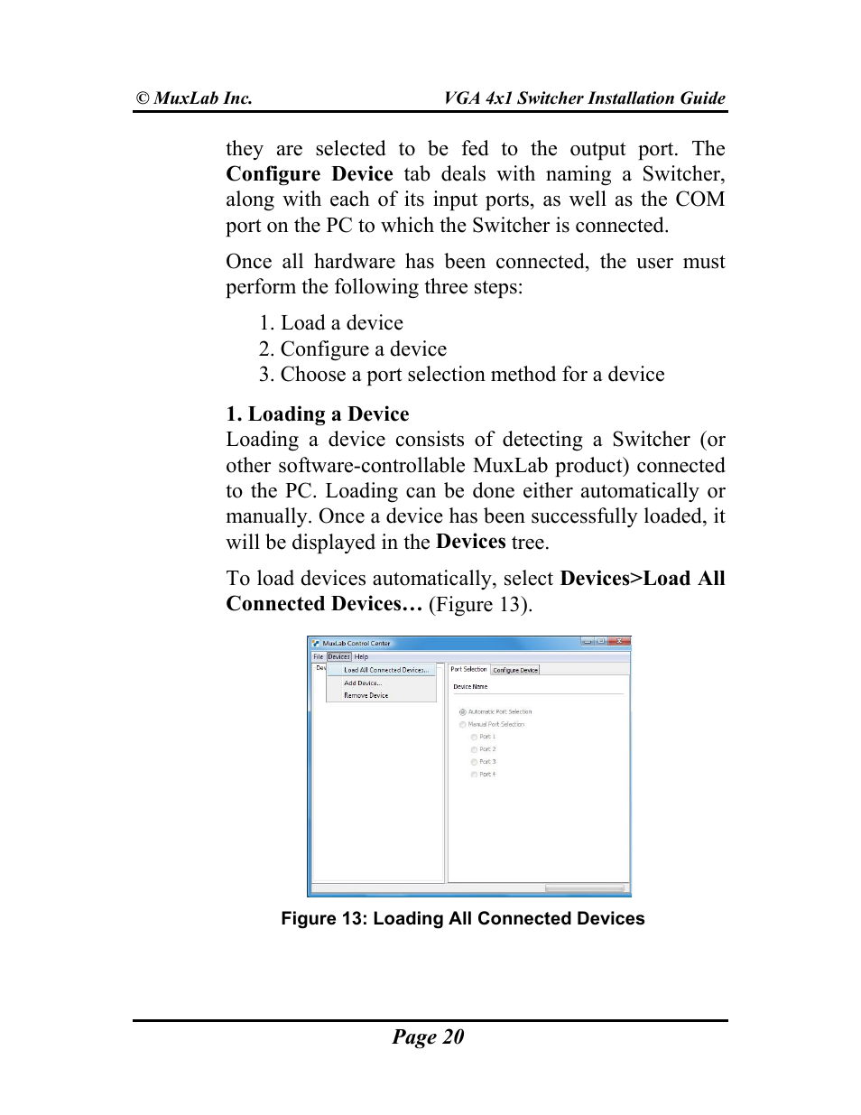 Muxlab VGA 4x1 Switcher User Manual | Page 20 / 32