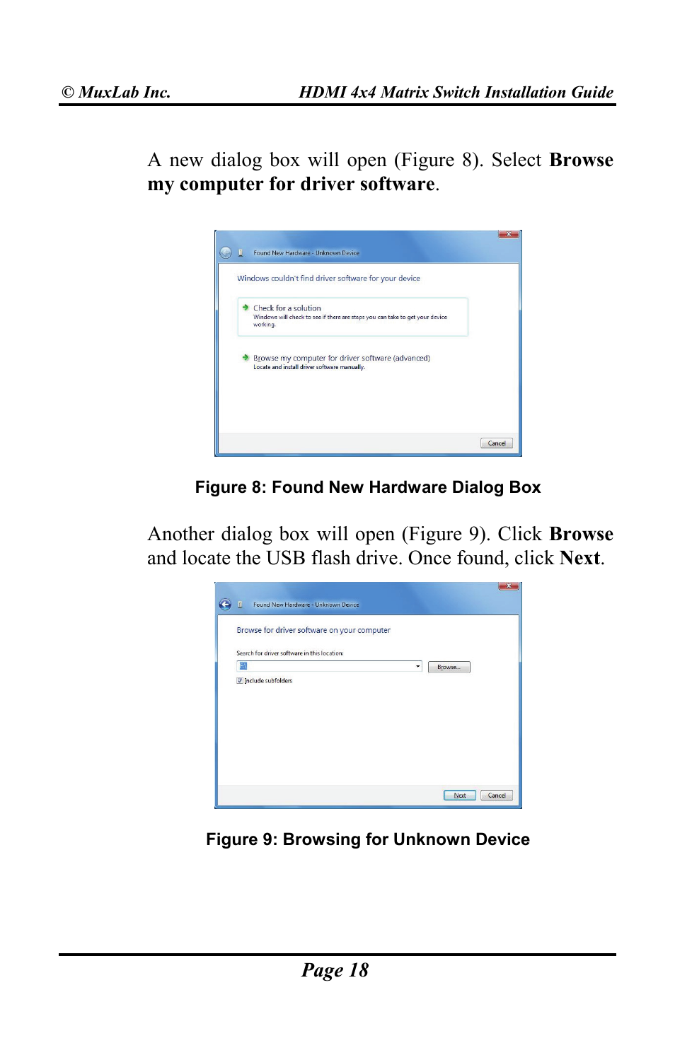 Muxlab HDMI 4x4 Matrix Switch User Manual | Page 18 / 44