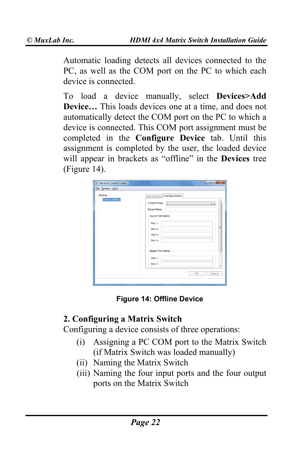 Muxlab HDMI 4x4 Matrix Switch User Manual | Page 22 / 44