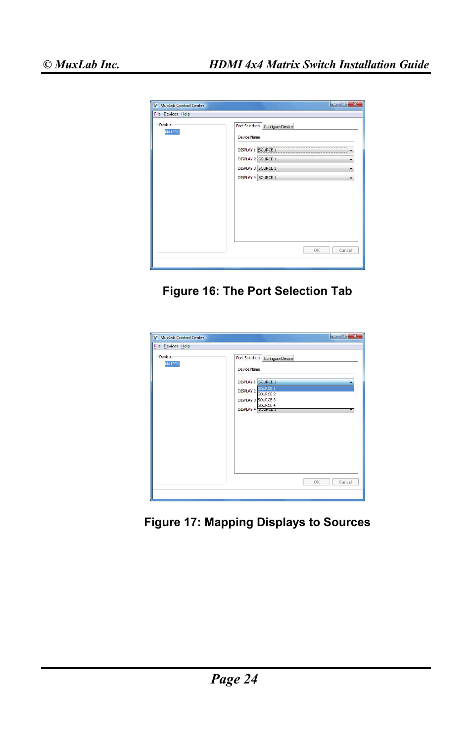 Muxlab HDMI 4x4 Matrix Switch User Manual | Page 24 / 44