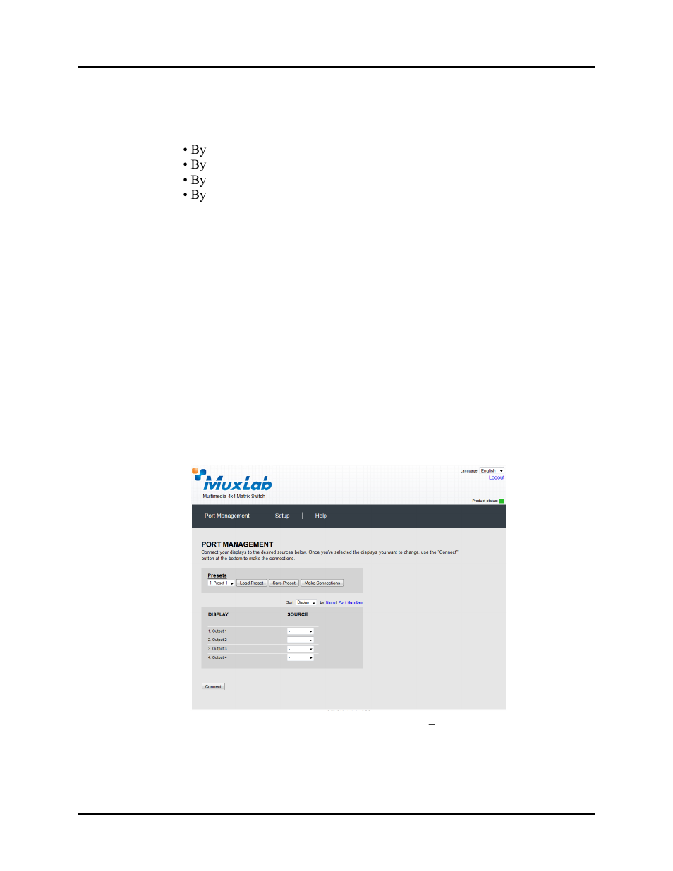 Muxlab HDMI 4×4 Matrix Switch Kit, HDBT, PoE User Manual | Page 24 / 52