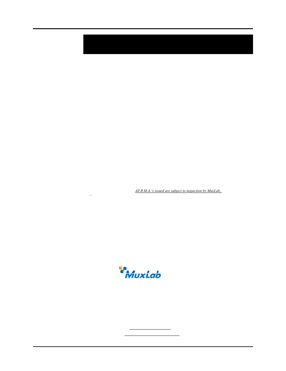 Product warranty policy | Muxlab 8 x 8 Cat 5e/6 Line Level Audio Matrix Switch User Manual | Page 47 / 47