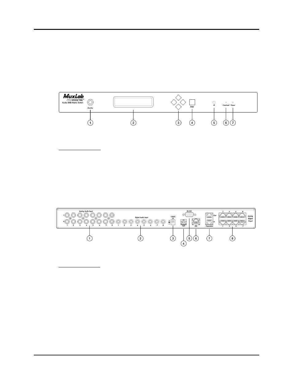 Product overview | Muxlab 8 x 8 Cat 5e/6 Line Level Audio Matrix Switch User Manual | Page 8 / 47