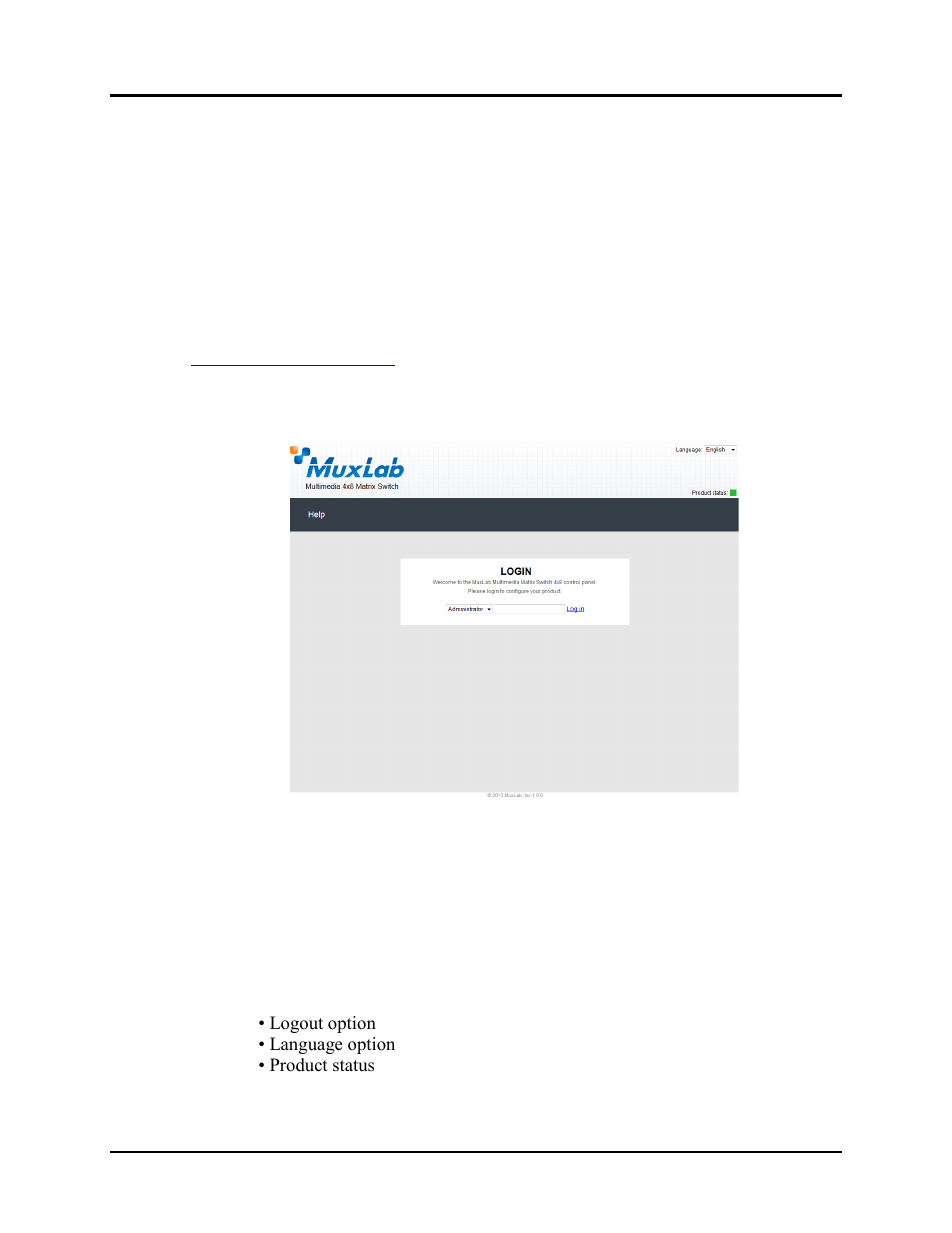 Ethernet web interface | Muxlab HDMI 4x8 Matrix Switch, HDBT User Manual | Page 31 / 62