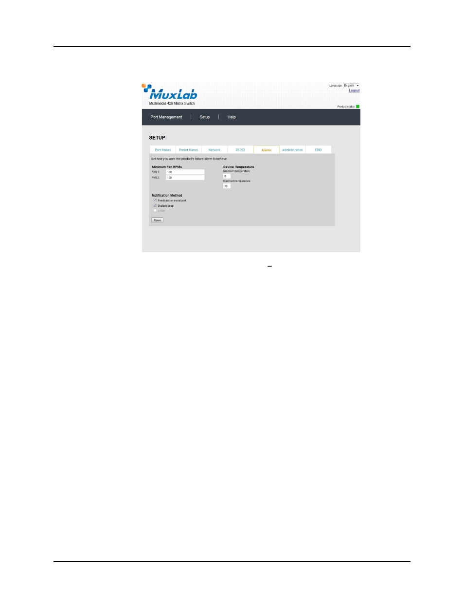 Muxlab HDMI 4x8 Matrix Switch, HDBT User Manual | Page 37 / 62