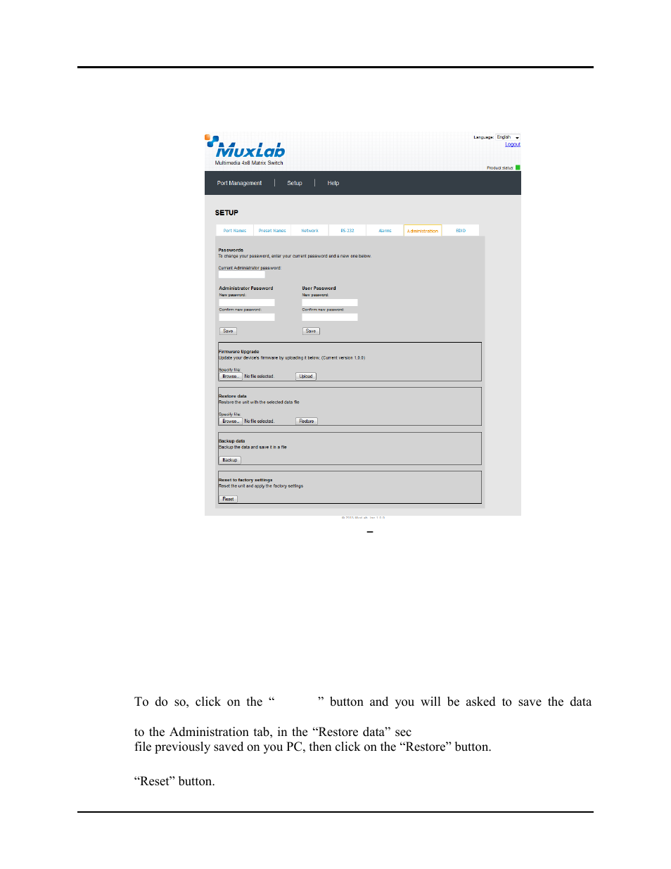 Muxlab HDMI 4x8 Matrix Switch, HDBT User Manual | Page 38 / 62