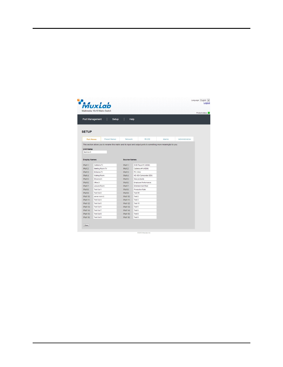 Muxlab Multimedia 16 x 16 Matrix Switch User Manual | Page 36 / 60