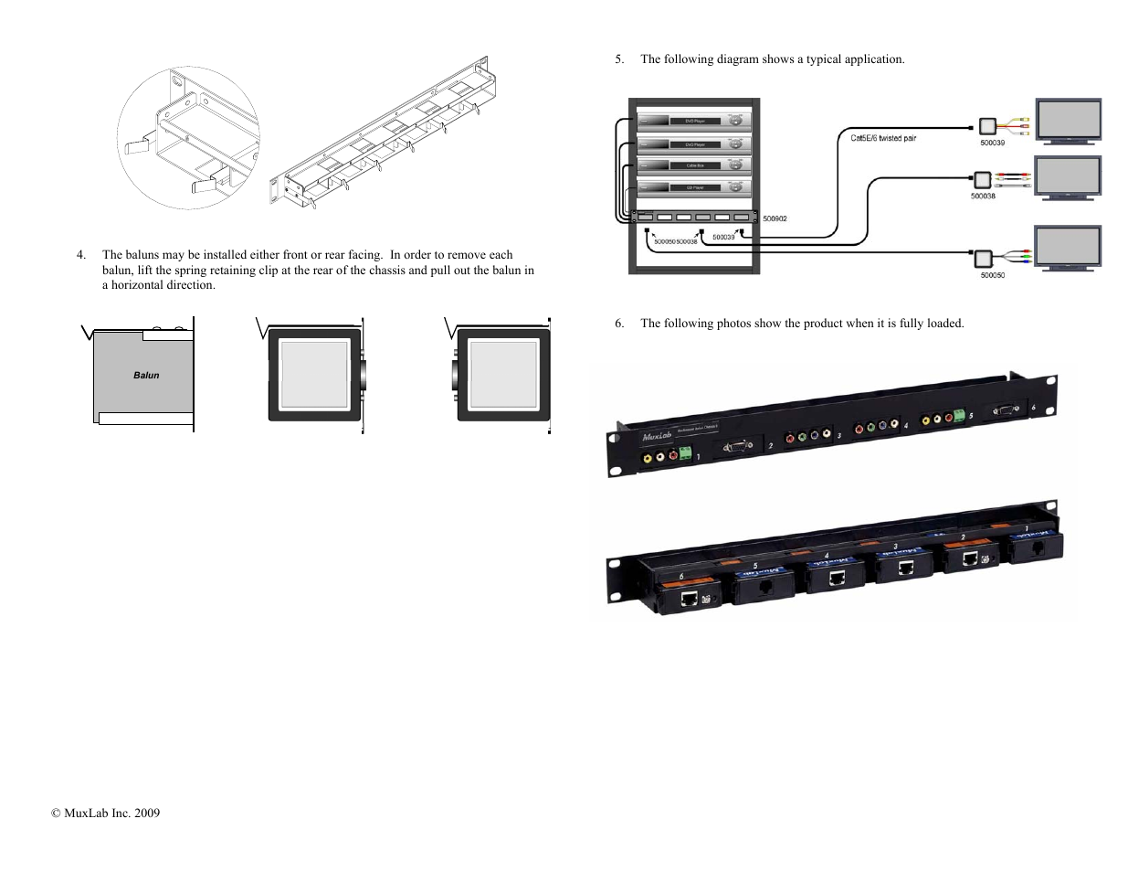 Muxlab Rackmount Balun Chassis 6 User Manual | Page 2 / 2